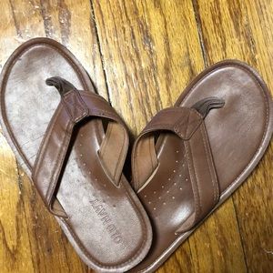 Men’s brown flip flops